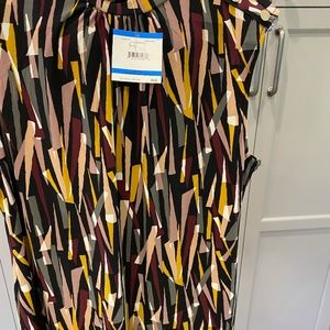 Anne Klein Multi Color Mock Turtleneck Top